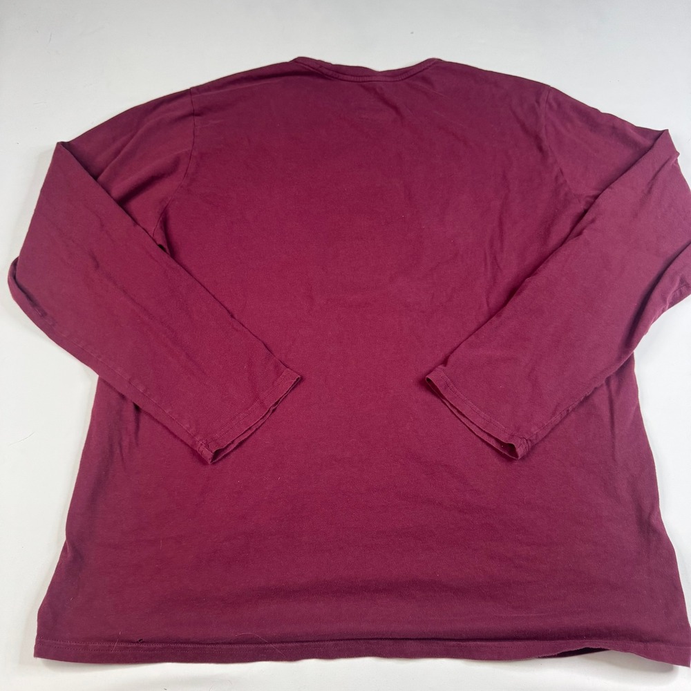 Polo Bear Ralph Lauren T-Shirt Mens XL Burgundy Long Sleeve Holiday Graphic - Picture 3 of 8